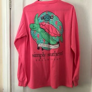 Simply Southern pink long sleeve T-shirt women’s medium